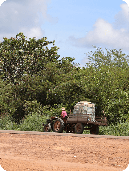 Equipe em campo área rural